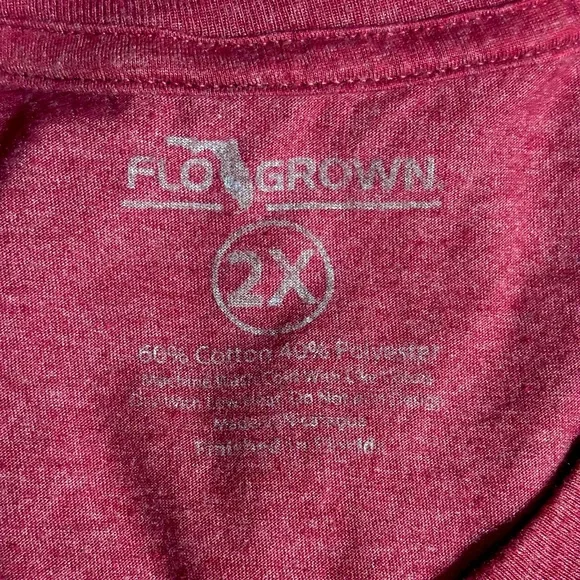 FLOGROWN Maroon Crew Neck Shirt USA Mud Truck Design - Picture 5 of 7
